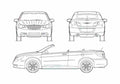 Blueprint Chrysler Sebring Cabriolet 2007 A4 Photo Print