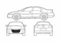 Blueprint Chrysler Sebring Sedan 2005 A4 Photo Print