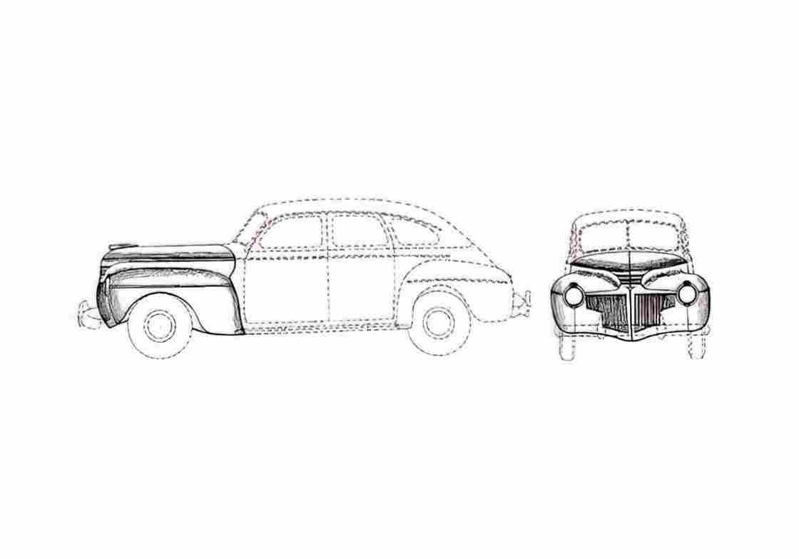 Blueprint Chrysler Sedan 1941 A4 Photo Print
