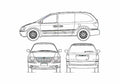 Blueprint Chrysler Town and Country Minivan 2007 A4 Photo Print
