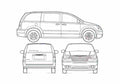 Blueprint Chrysler Town and Country Minivan 2008 A4 Photo Print