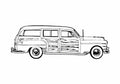 Blueprint Chrysler Town and Country Station Wagon 1949 A4 Photo Print