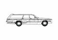 Blueprint Chrysler Town and Country Wagon 1971 A4 Photo Print