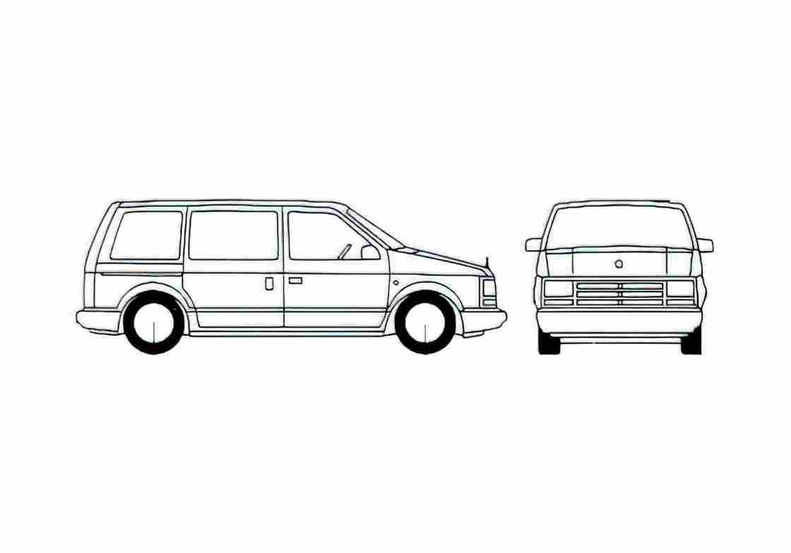 Blueprint Chrysler Voyager Minivan 1989 A4 Photo Print