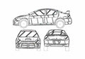 Blueprint Chrysler neon race Sedan 2000 A4 Photo Print