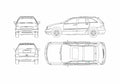 Blueprint Chrysler pacifica Wagon 2007 A4 Photo Print