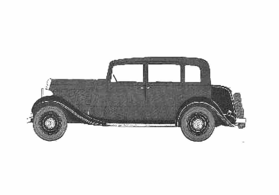 Blueprint Citroen 10CV Sedan 1933 A4 Photo Print