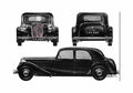 Blueprint Citroen 15CV Traction Avant 6H Sedan 1955 A4 Photo Print