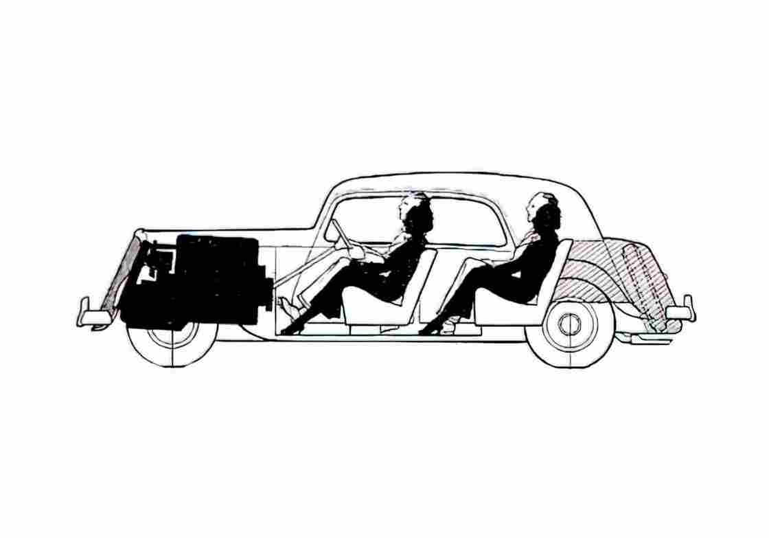 Blueprint Citroen 15LTraction Avant 6H Sedan 1954 A4 Photo Print
