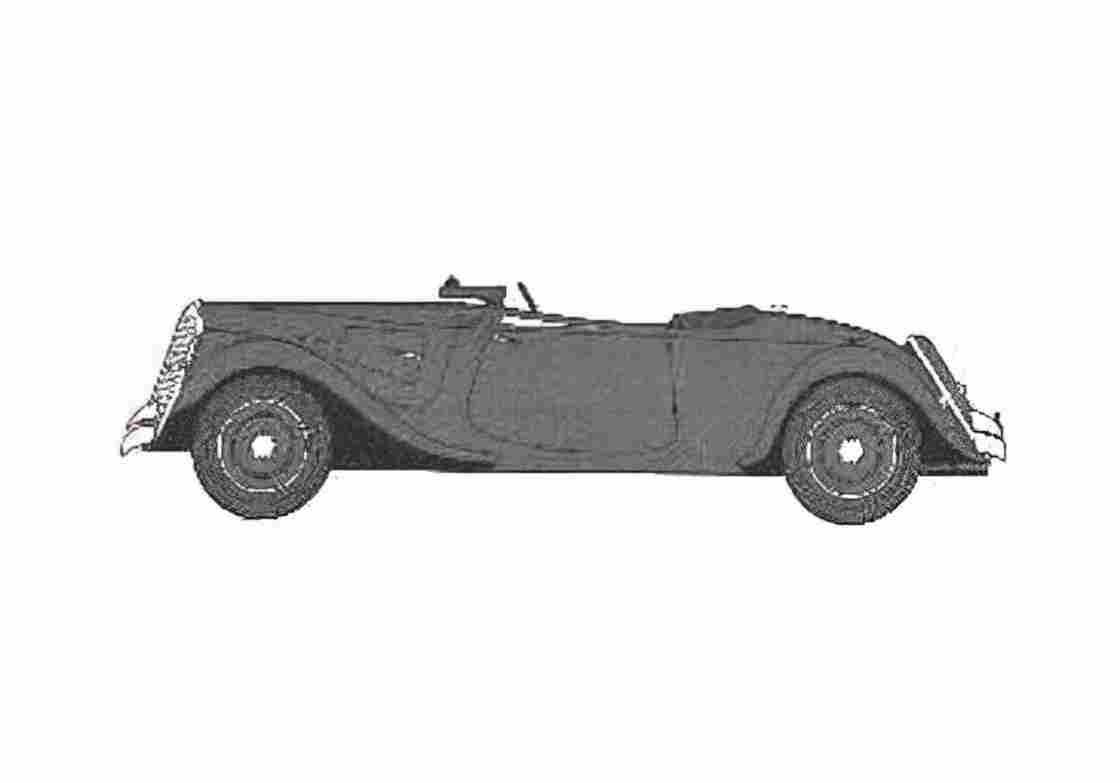 Blueprint Citroen 22CV Cabriolet 1938 A4 Photo Print