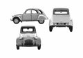 Blueprint Citroen 2CV AZ Hatchback 1963 A4 Photo Print