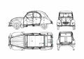Blueprint Citroen 2CV Argentina 602cc Hatchback 1979 A4 Photo Print