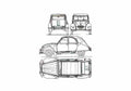 Blueprint Citroen 2CV Hatchback 1960 A4 Photo Print