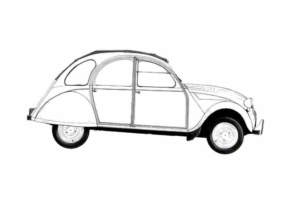 Blueprint Citroen 2CV6 Hatchback 1965 A4 Photo Print