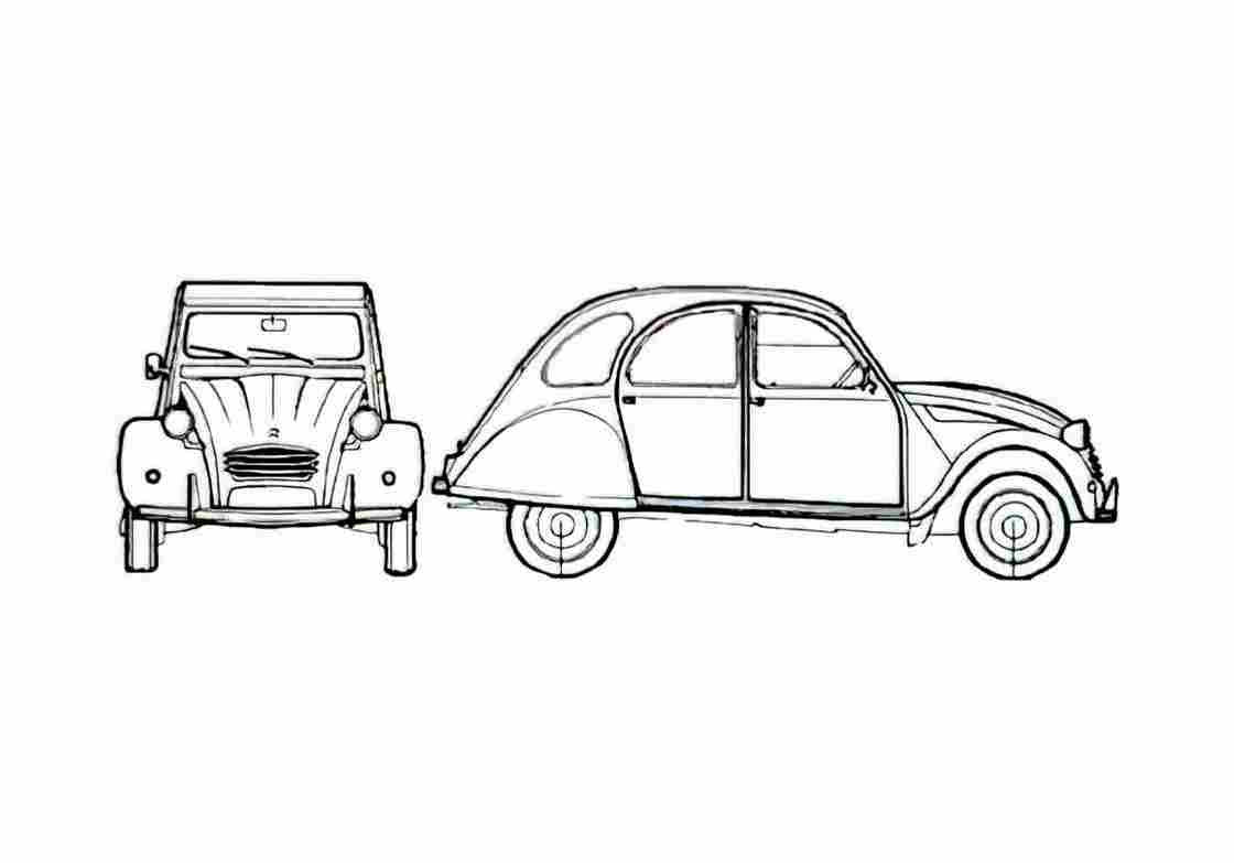 Blueprint Citroen 2CV6 Hatchback 1971 A4 Photo Print