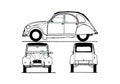 Blueprint Citroen 2CV6 Hatchback 1979 A4 Photo Print