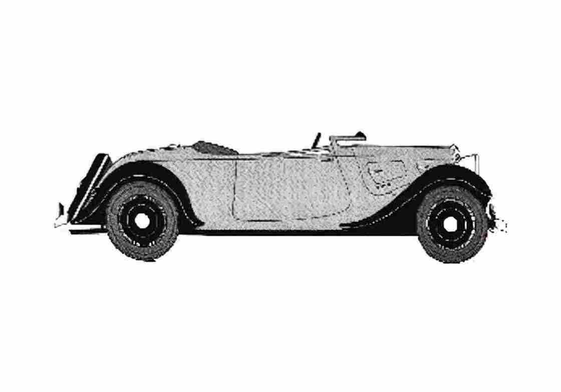 Blueprint Citroen 7CV Traction Avant Cabriolet 1936 A4 Photo Print