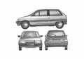 Blueprint Citroen AX 3 door Hatchback 1991 A4 Photo Print