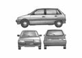 Blueprint Citroen AX 5 door Hatchback 1991 A4 Photo Print