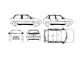 Blueprint Citroen AX Hatchback 1991 A4 Photo Print
