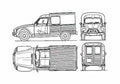 Blueprint Citroen Acadiane Van 1978 A4 Photo Print