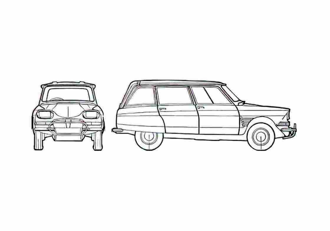 Blueprint Citroen Ami 6 Break Wagon 1964 A4 Photo Print