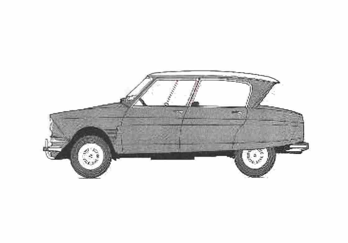 Blueprint Citroen Ami 6 Sedan 1961 A4 Photo Print