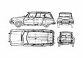 Blueprint Citroen Ami 8 Break Wagon 1972 A4 Photo Print