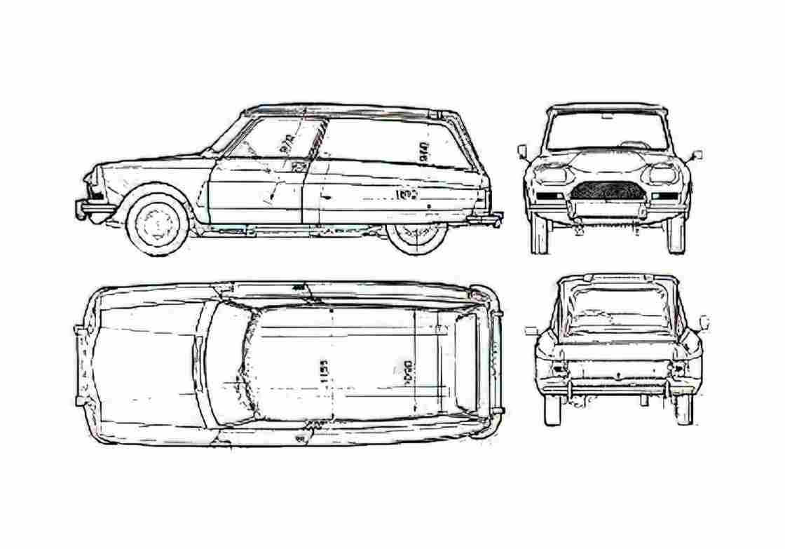 Blueprint Citroen Ami 8 Commerciale Wagon 1975 A4 Photo Print