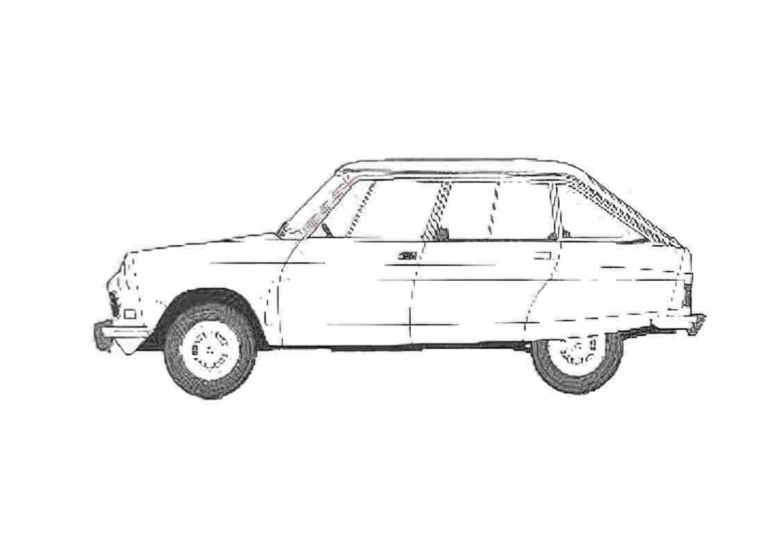 Blueprint Citroen Ami 8 Sedan 1974 A4 Photo Print