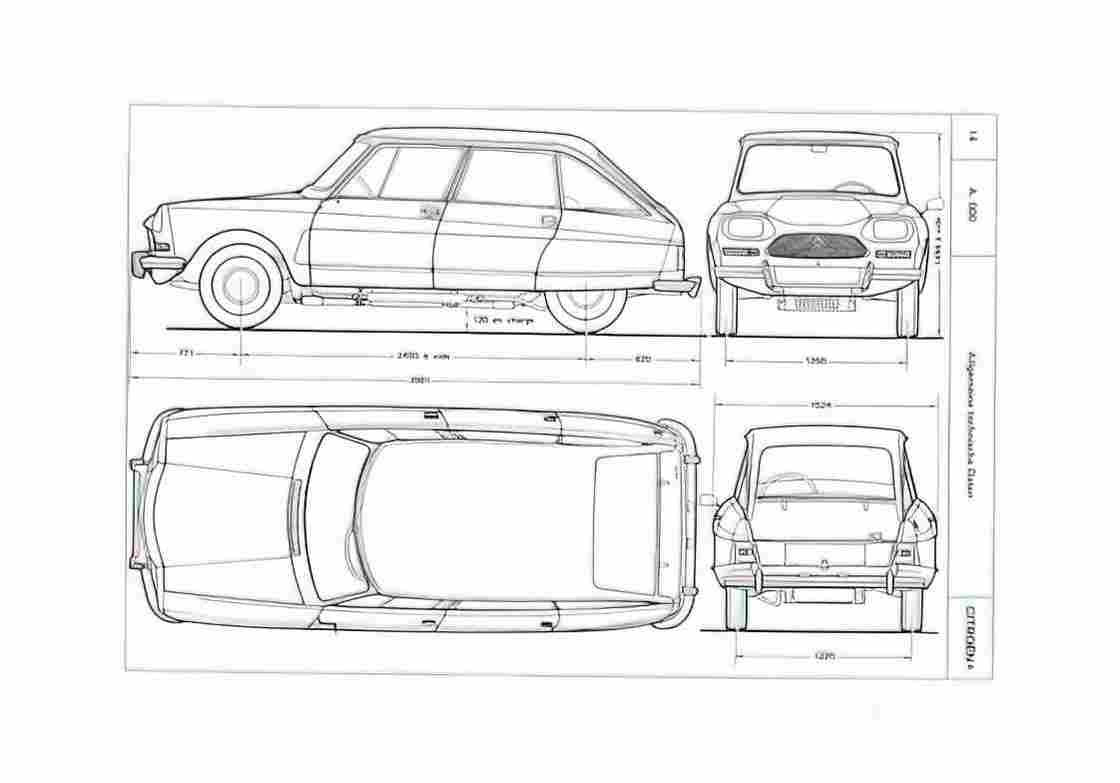 Blueprint Citroen Ami A4 Photo Print