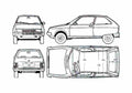 Blueprint Citroen Axel Hatchback 1984 A4 Photo Print