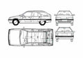 Blueprint Citroen BX Break Wagon 1983 A4 Photo Print