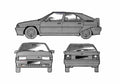 Blueprint Citroen BX Hatchback 1983 A4 Photo Print