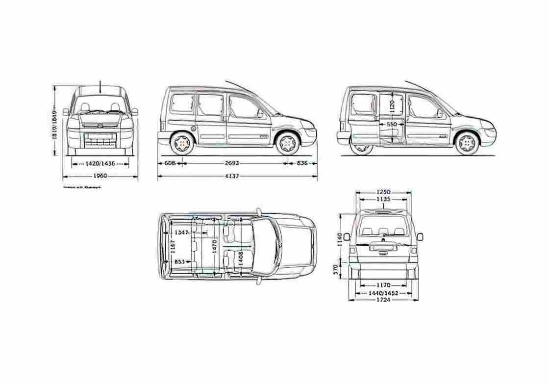 Blueprint Citroen Berlingo Minivan 2004 A4 Photo Print