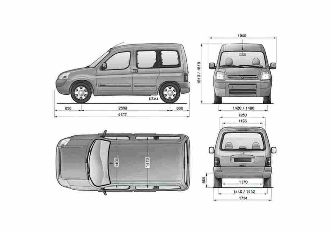 Blueprint Citroen Berlingo Minivan 2008 A4 Photo Print
