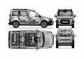 Blueprint Citroen Berlingo Multispace Minivan 2008 A4 Photo Print
