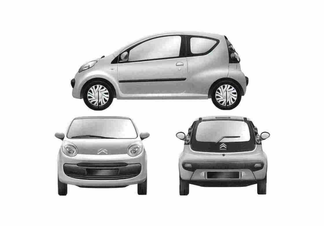 Blueprint Citroen C1 3 door Hatchback 2006 A4 Photo Print