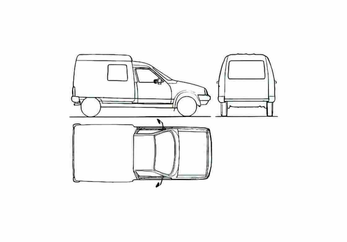Blueprint Citroen C15 Truck 01 A4 Photo Print