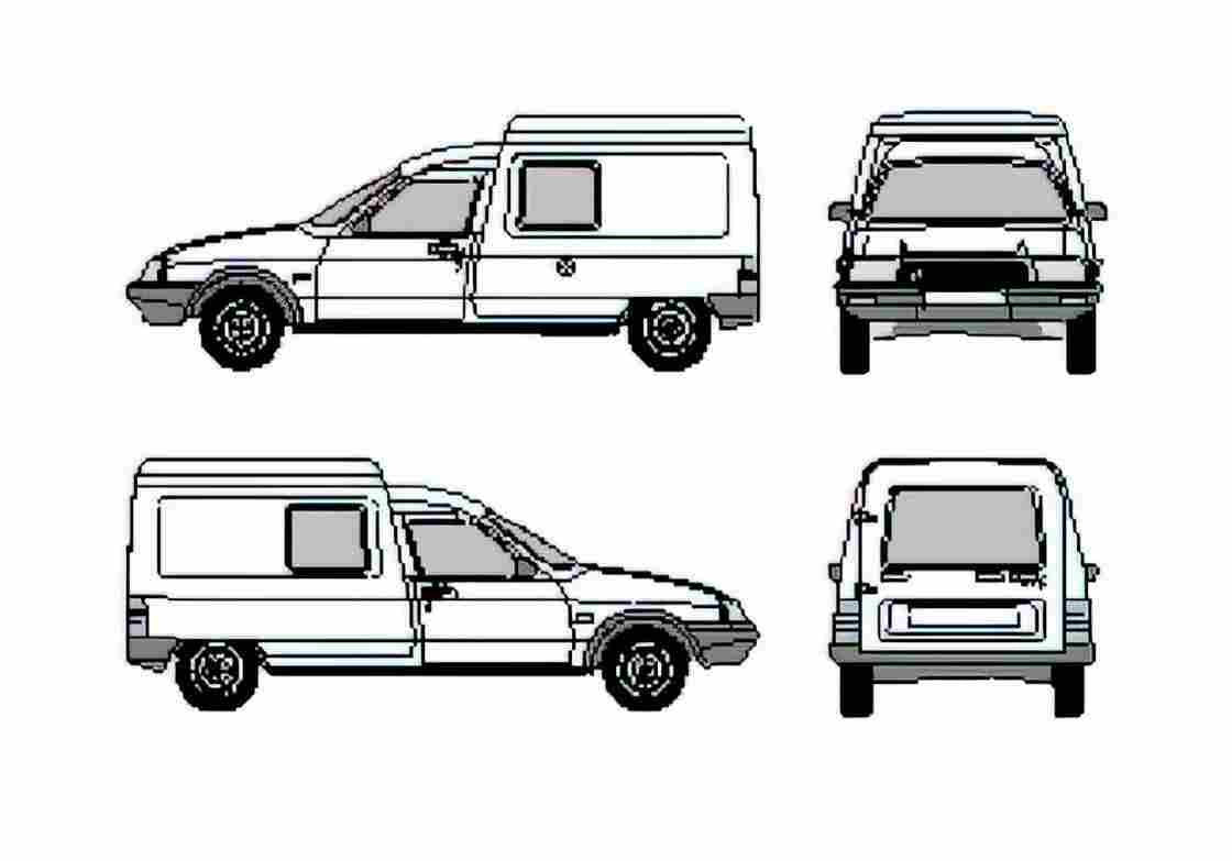 Blueprint Citroen C15 Wagon 1992 A4 Photo Print