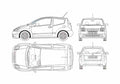 Blueprint Citroen C2 VTR Hatchback 2004 A4 Photo Print