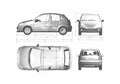 Blueprint Citroen C3 Hatchback 2003 A4 Photo Print