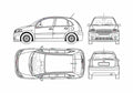 Blueprint Citroen C3 Hatchback 2005 A4 Photo Print