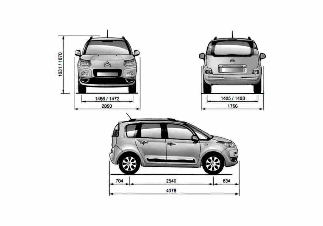 Blueprint Citroen C3 Picasso Minivan 2008 A4 Photo Print