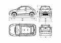 Blueprint Citroen C3 pluriel Hatchback 2003 A4 Photo Print