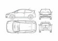 Blueprint Citroen C4 2 door Coupe 2004 A4 Photo Print