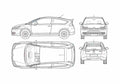 Blueprint Citroen C4 2 door Coupe 2006 A4 Photo Print