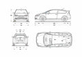 Blueprint Citroen C4 Coupe 2008 A4 Photo Print