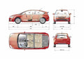 Blueprint Citroen C4 Coupe A4 Photo Print