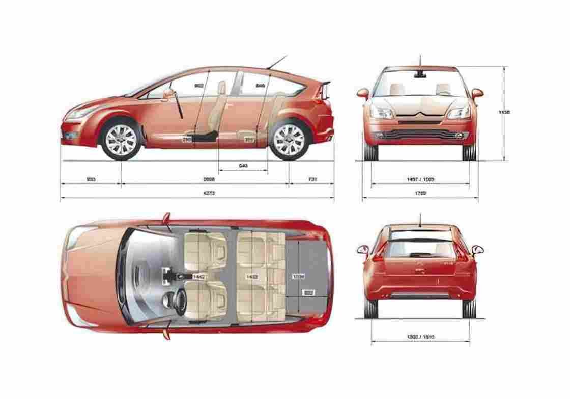 Blueprint Citroen C4 Coupe A4 Photo Print